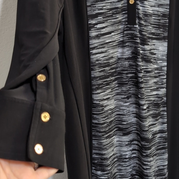 Calvin Klein Black and White Space Dye Shift Dress size 2X - Picture 3 of 3